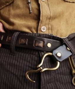 Handmade Vintage Mens Leather Belt,Vintage Handmade brass hook Trooper Leather Belt,Gifts for Him,Distressed Belt