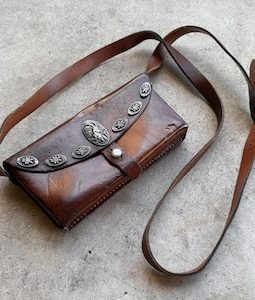 Vintage 1967 Swiss Army Leather Bag: Ammo Pouch Conversion, Alpine Symbols