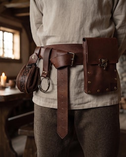 Medieval Belt Pouch Set Leather Renaissance Cosplay Bag