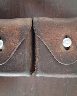 Vintage Swiss Army Leather Ammo Pouch WWII Era K31 K11 Cartridge Box Saddler Marked