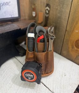Leather Tool Belt Pouch, Handmade Utility Holster, Full Grain, Made in the USA